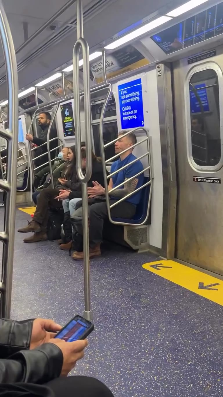 NYC subway ride on the way through Manhattan