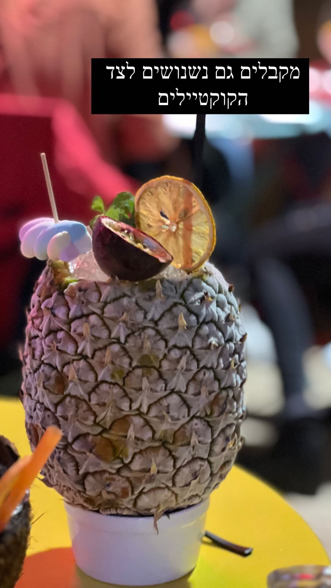 Cocktail served in a pineapple in Milan