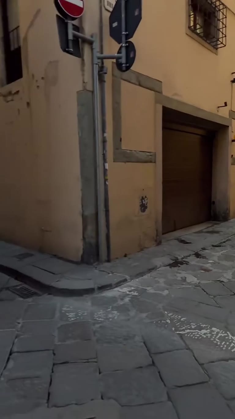 Empty cobblestone lanes in Florence