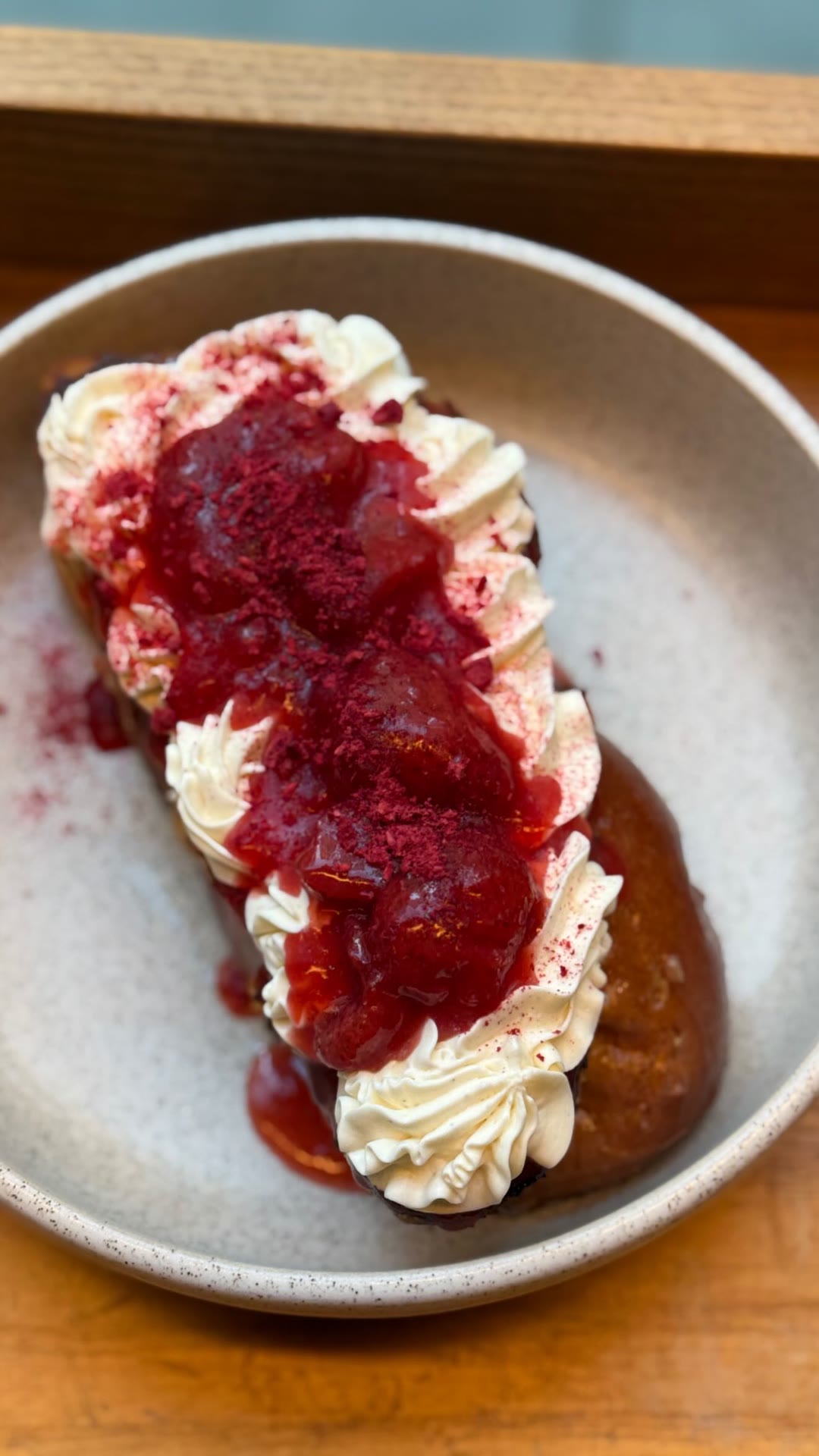 Strawberry cream dessert in New York
