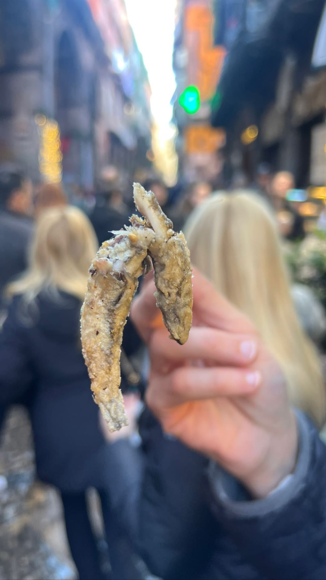 Fried fish street snack in Naples