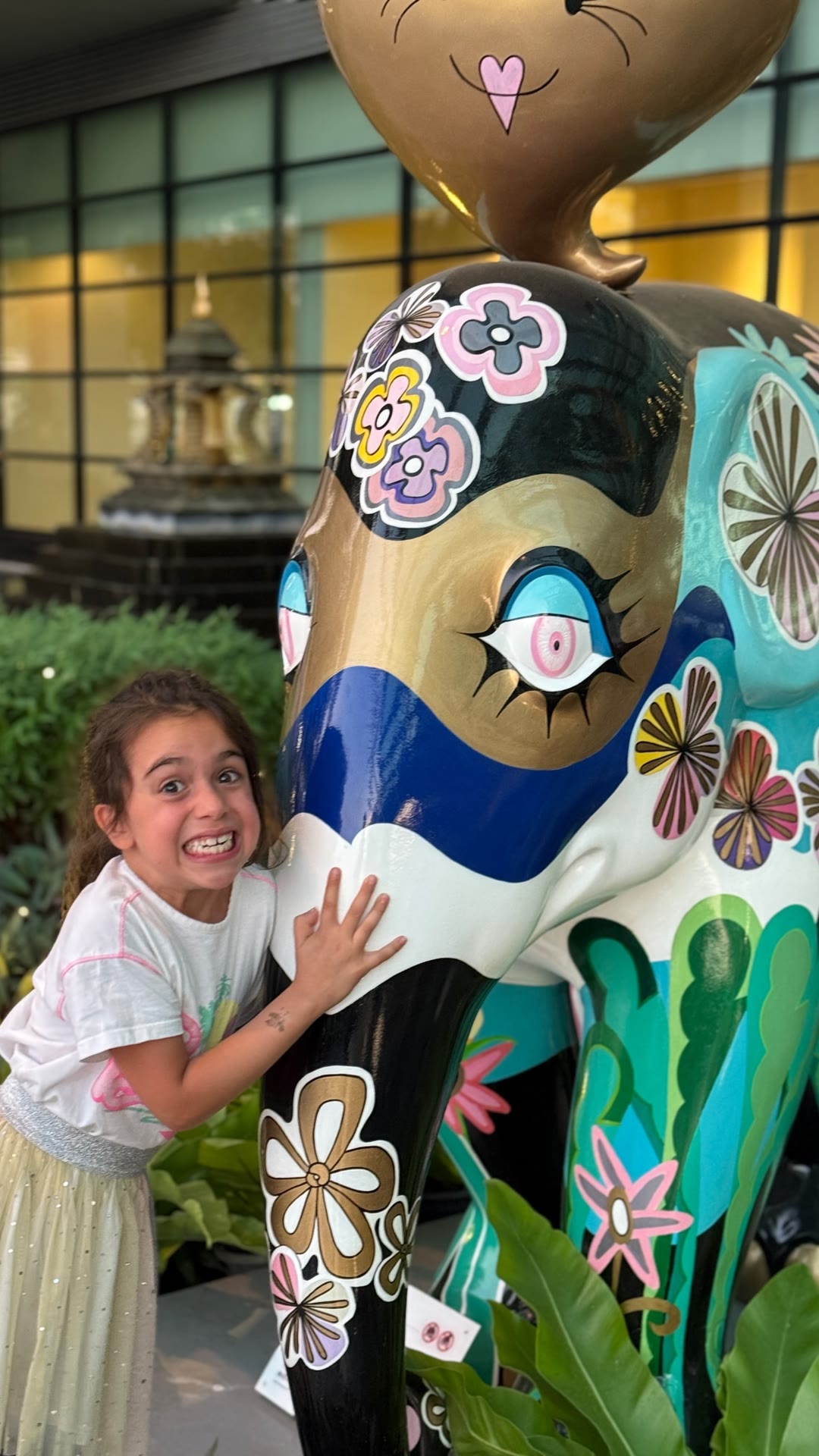 Painted elephant statue in Bangkok