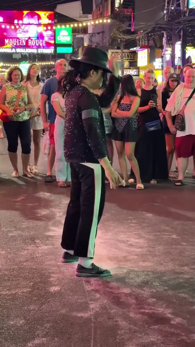 Michael Jackson street dancer on Bangla Road, Phuket