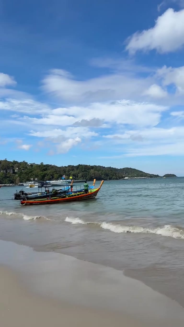 Longtail boats on a Phuket beach