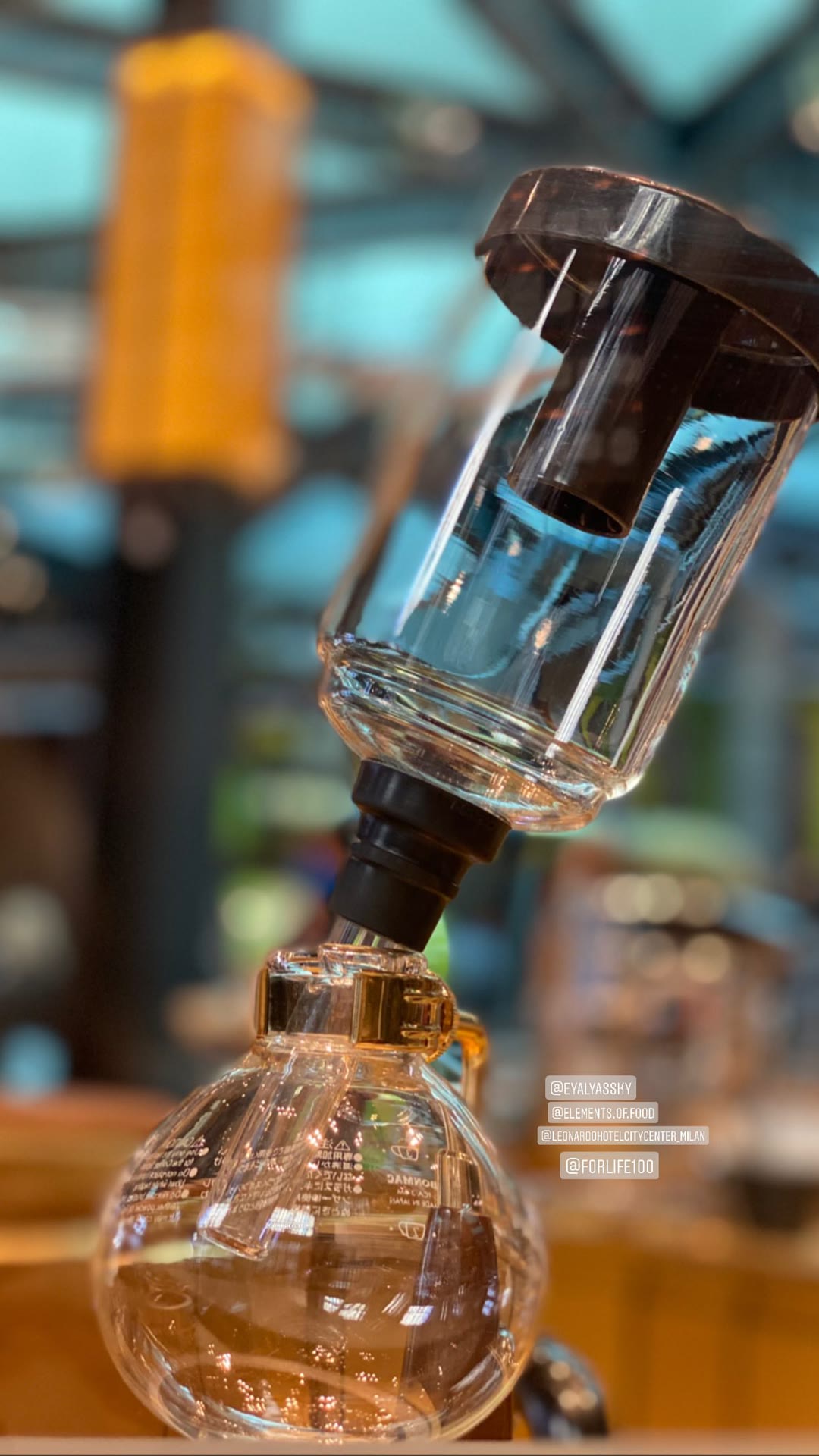 Siphon coffee at Leonardo Hotel Milan City Center