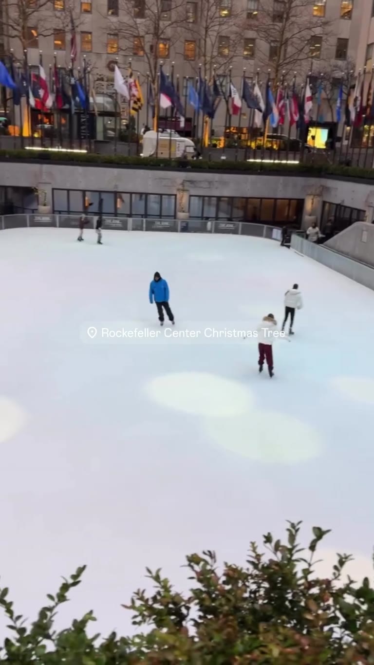 Ice skating at Rockefeller Center rink