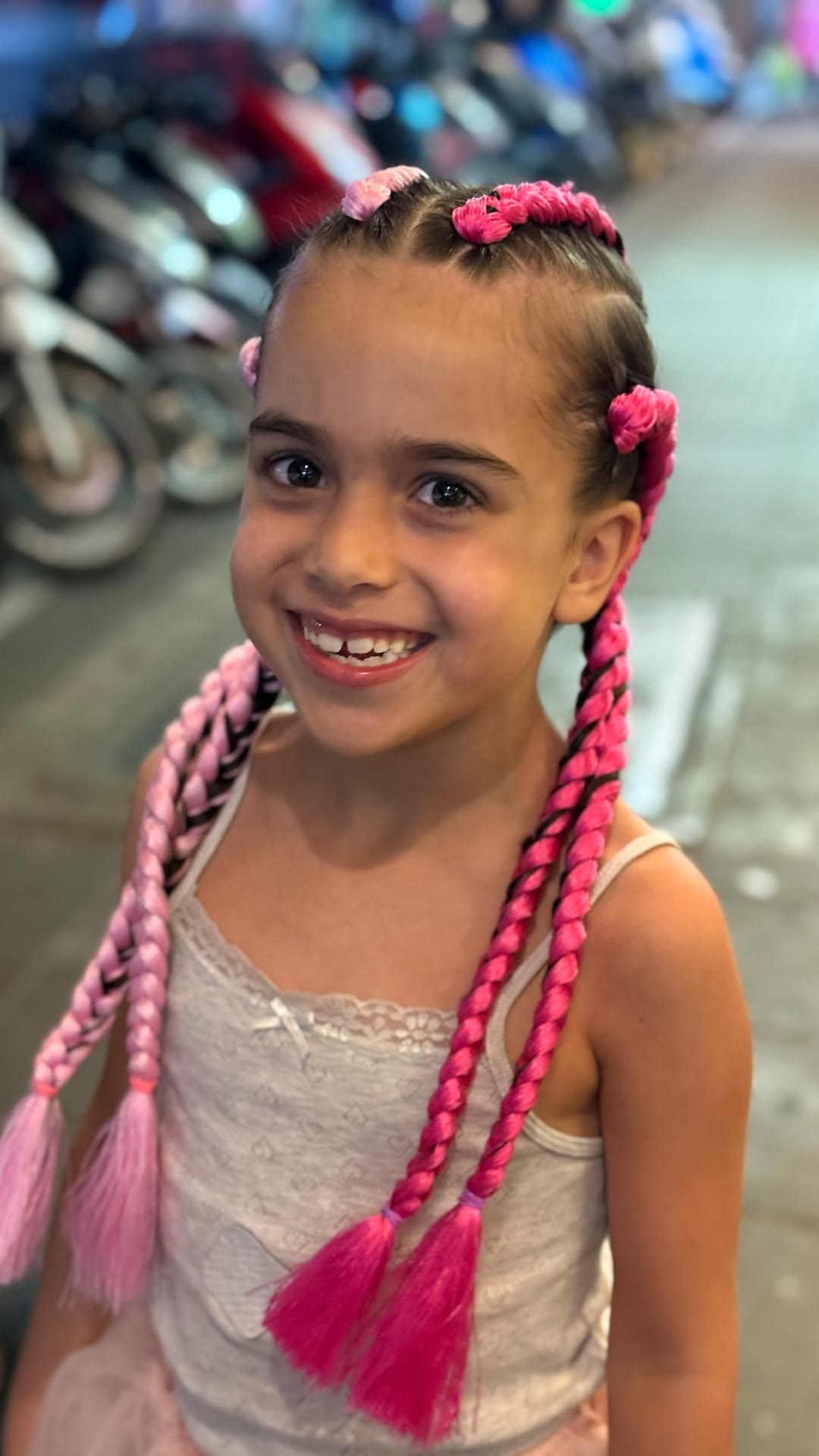 Pink braids on the street in Phuket