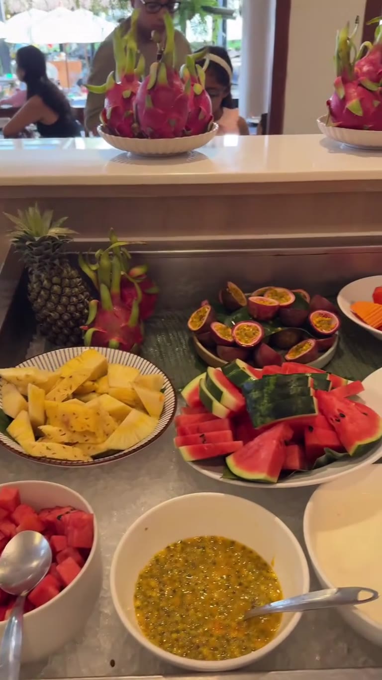 Tropical fruit buffet at a Phuket hotel breakfast