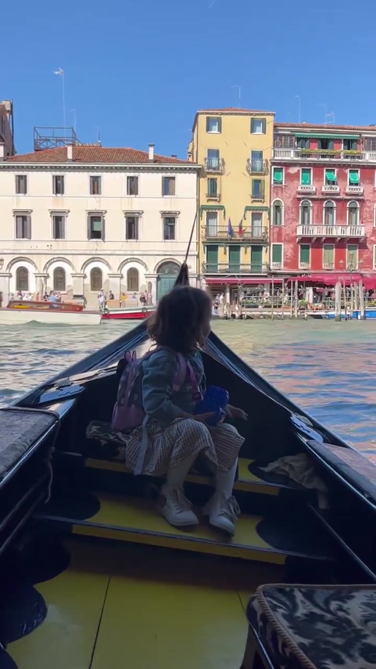 Gondola ride on Venice's Grand Canal with a toddler