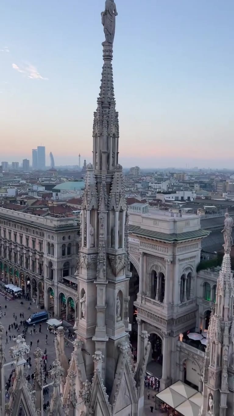 Sunset on the Duomo rooftop, Milan