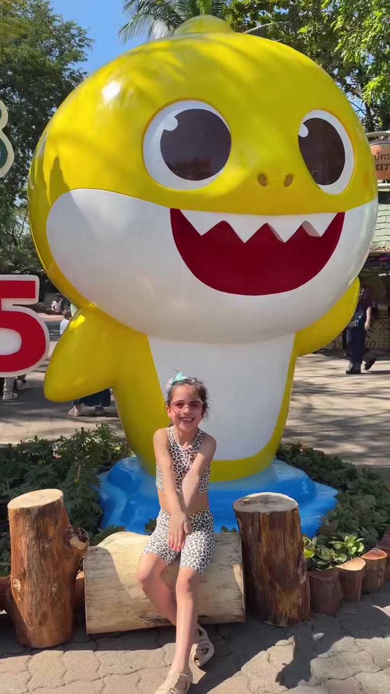 Baby Shark statue at a Bangkok theme park