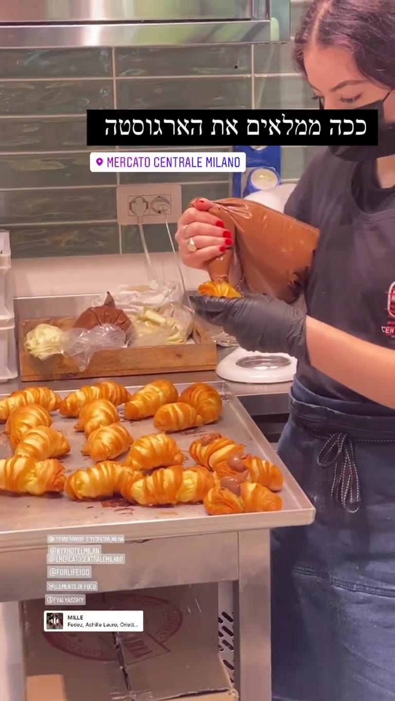 Filled cornetti at Mercato Centrale Milano