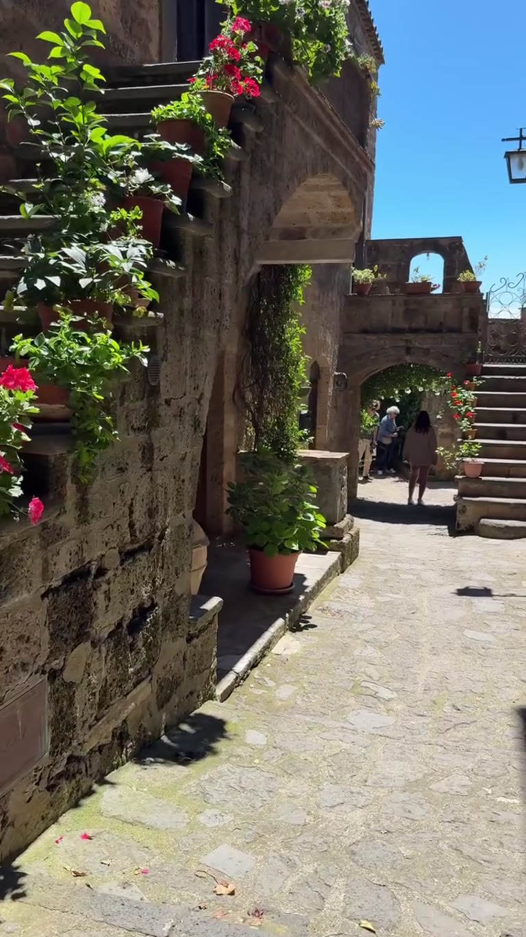 Stone alleys of a hill town near Rome