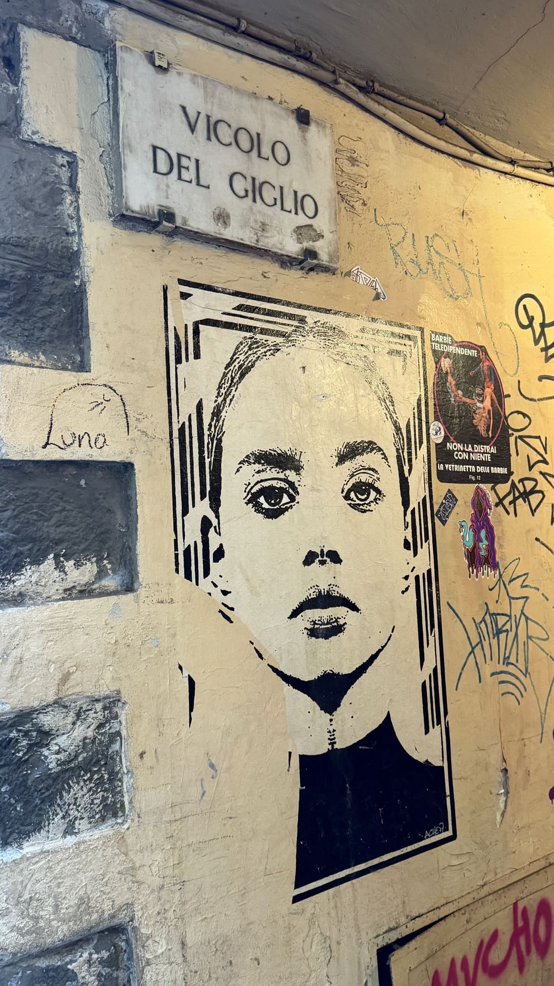 Street art in Vicolo del Giglio, Florence
