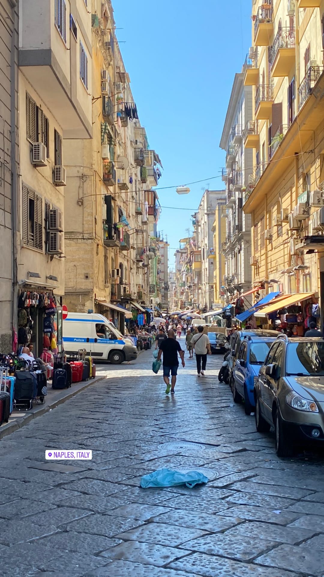 Naples street market alley