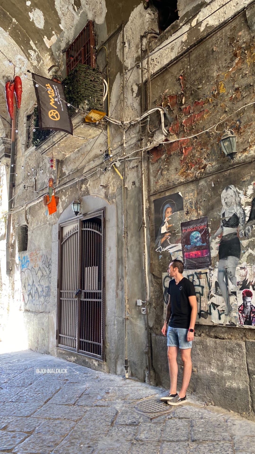 Street art alley in Naples' old town