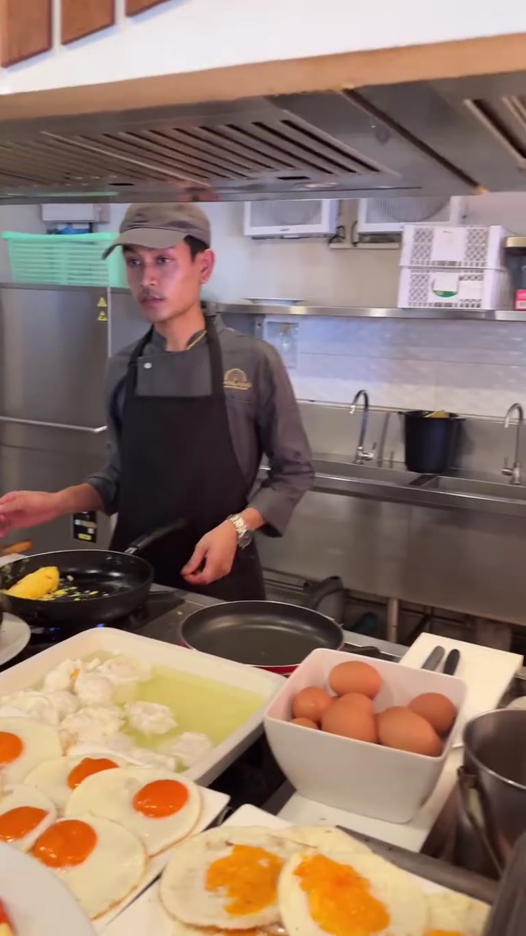 Hotel breakfast egg station in Phuket