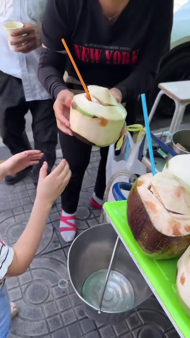 Street coconut from a Bangkok cart