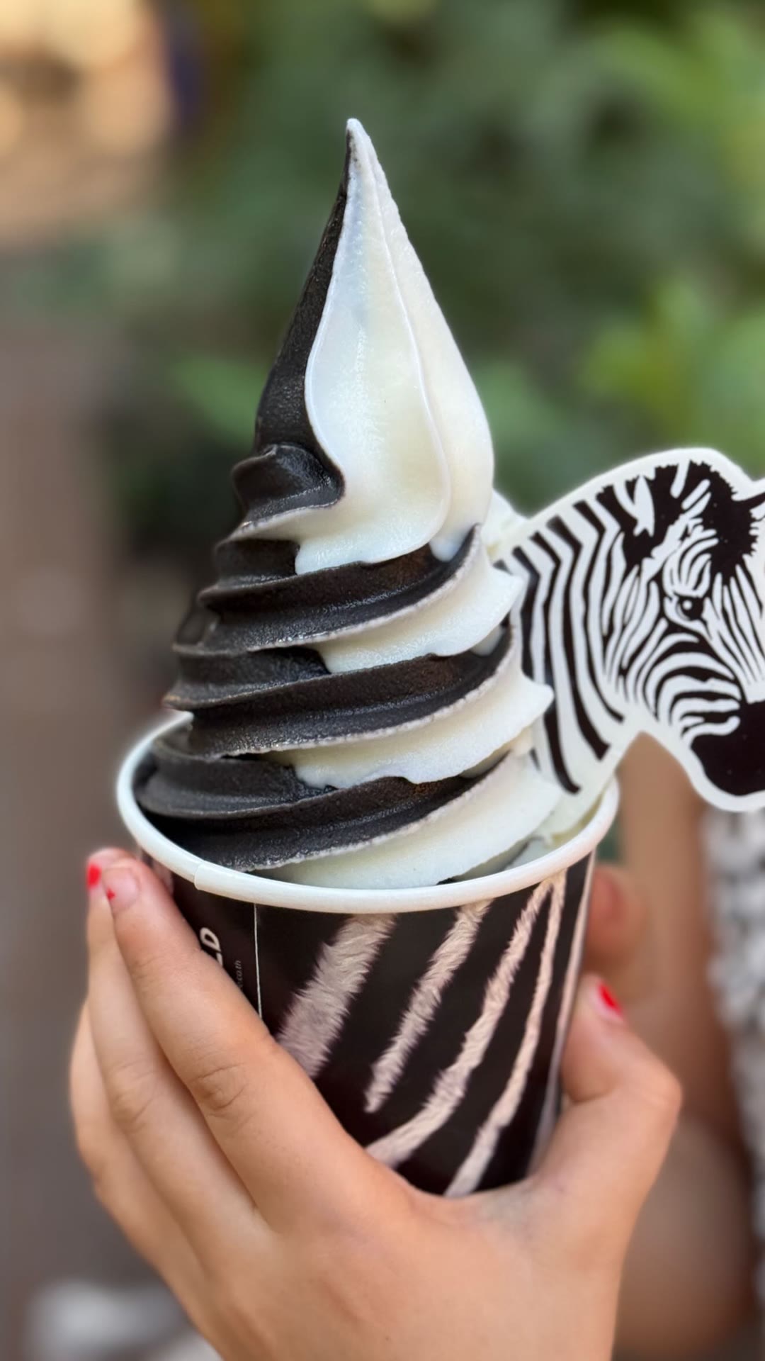 Zebra-striped soft serve in Bangkok