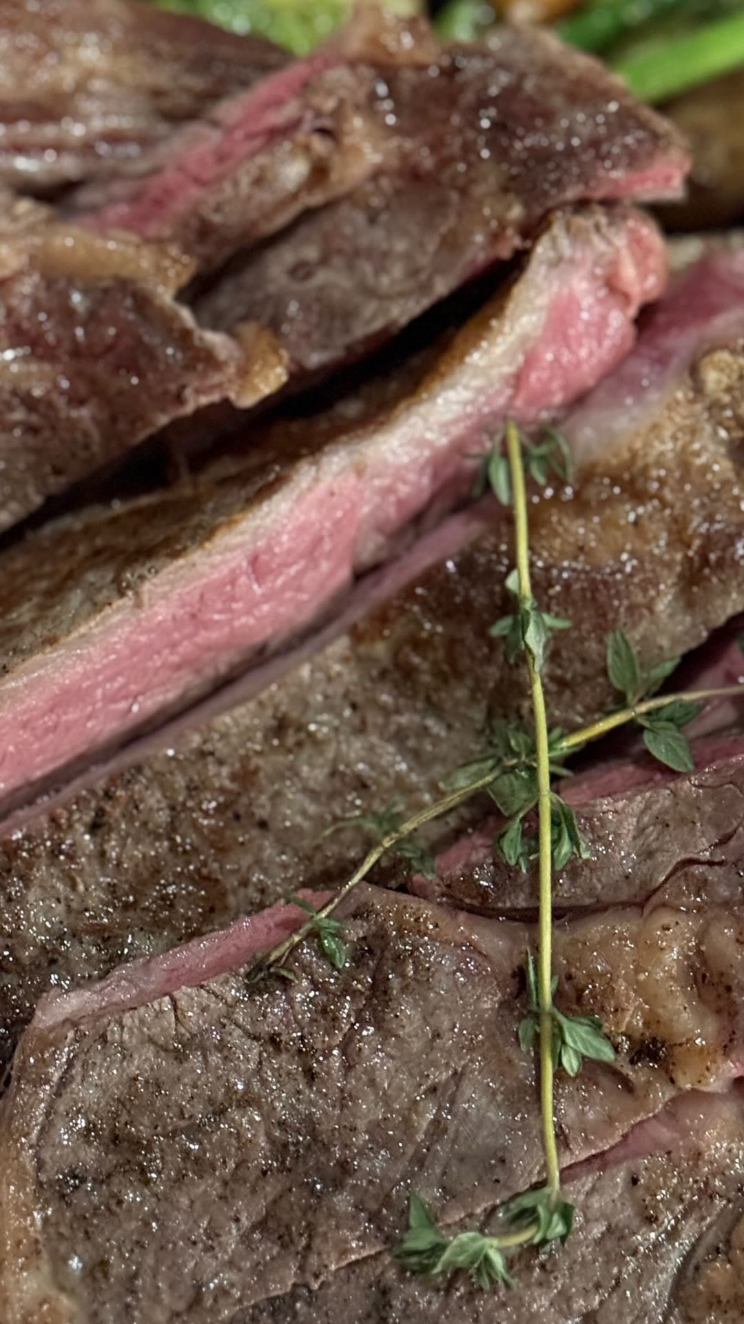 Sliced steak close-up in Phuket