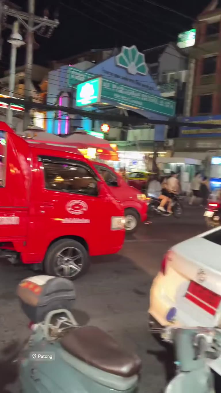 Patong street chaos at night, Phuket