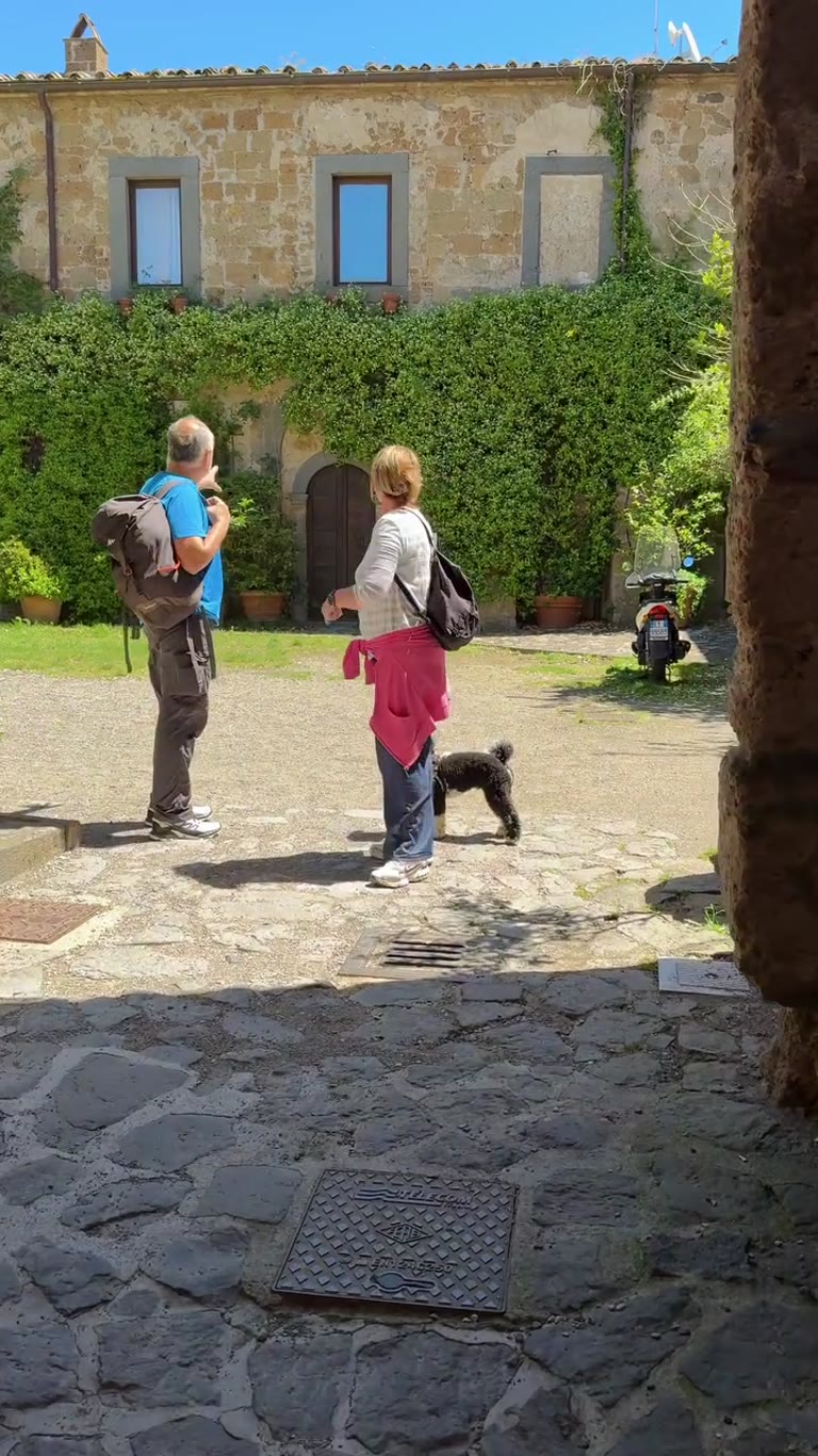Stone village square on a day trip from Rome