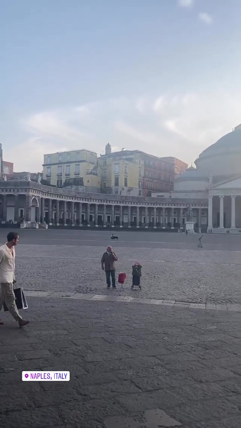 Piazza del Plebiscito at golden hour, Naples
