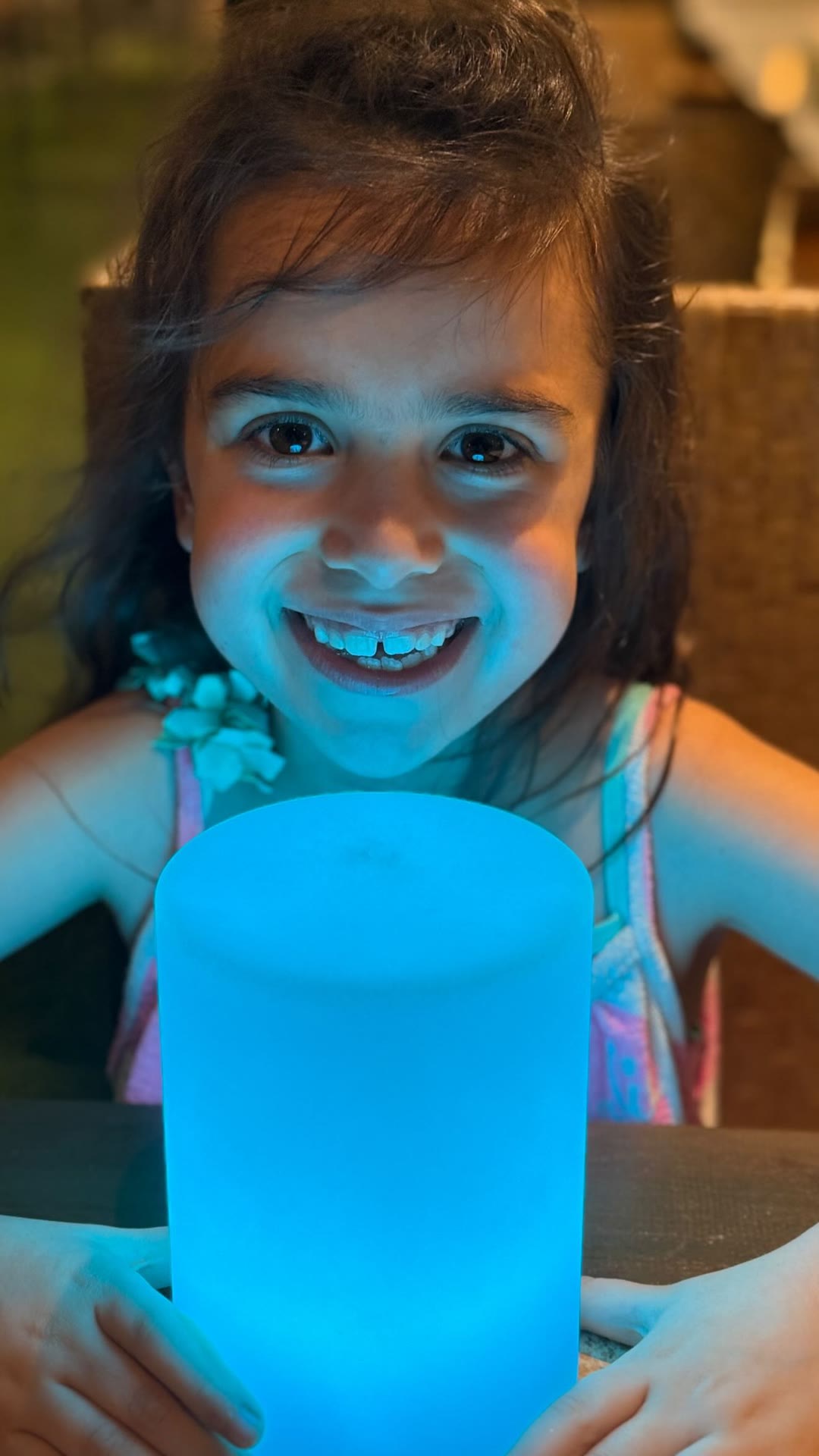 Glowing table lamp smile in Phuket
