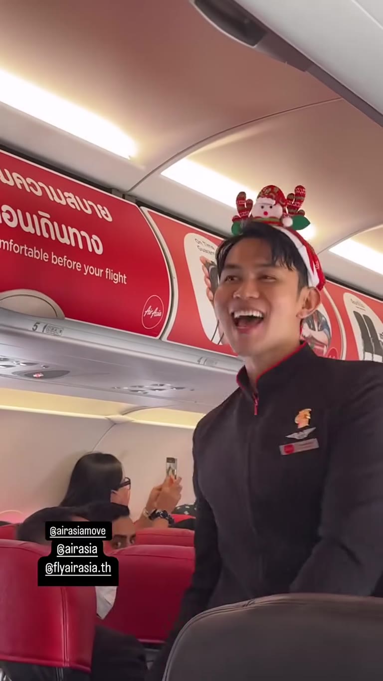 Christmas cheer on an AirAsia flight