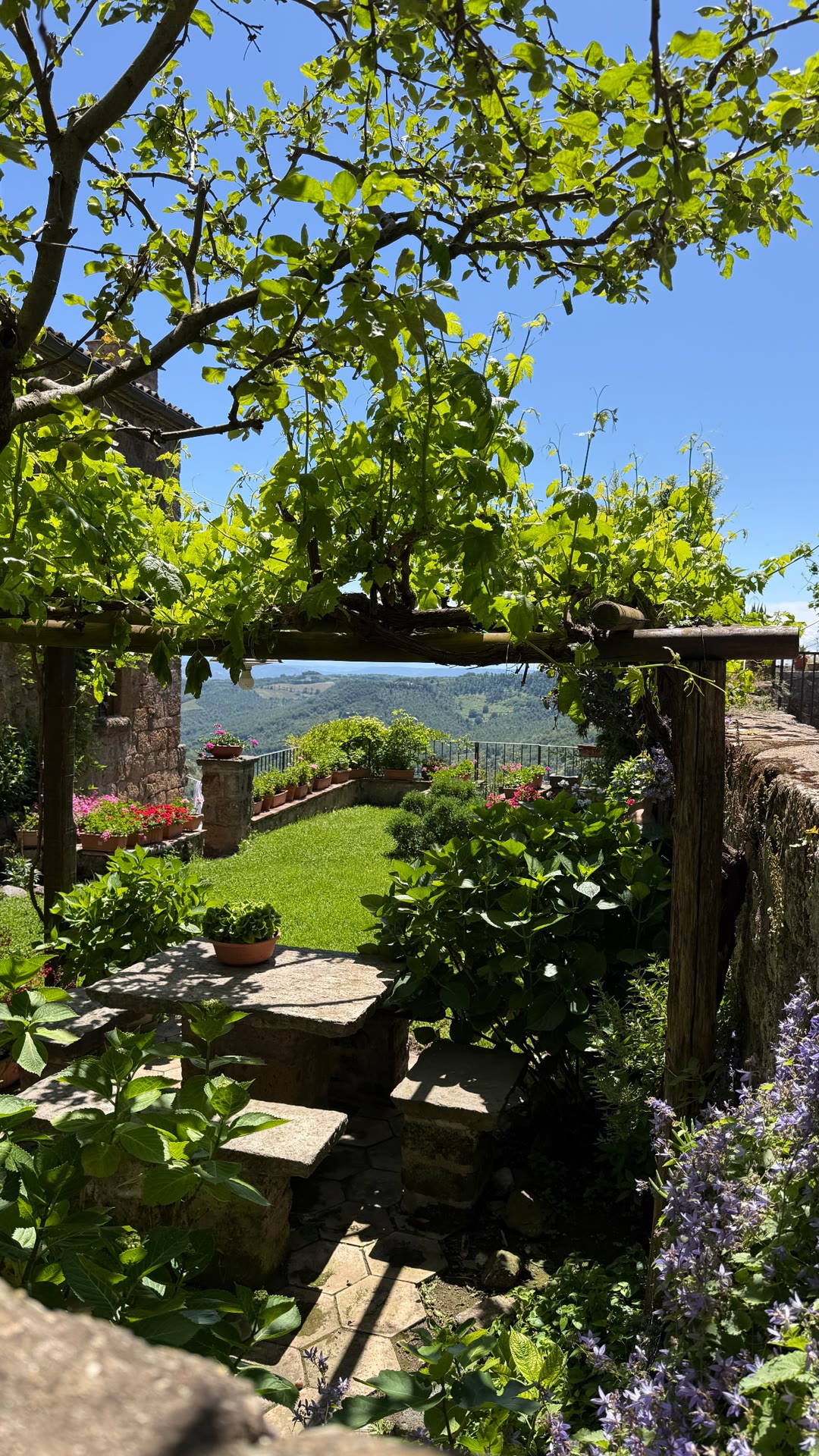 Hilltop garden view on a day trip from Rome