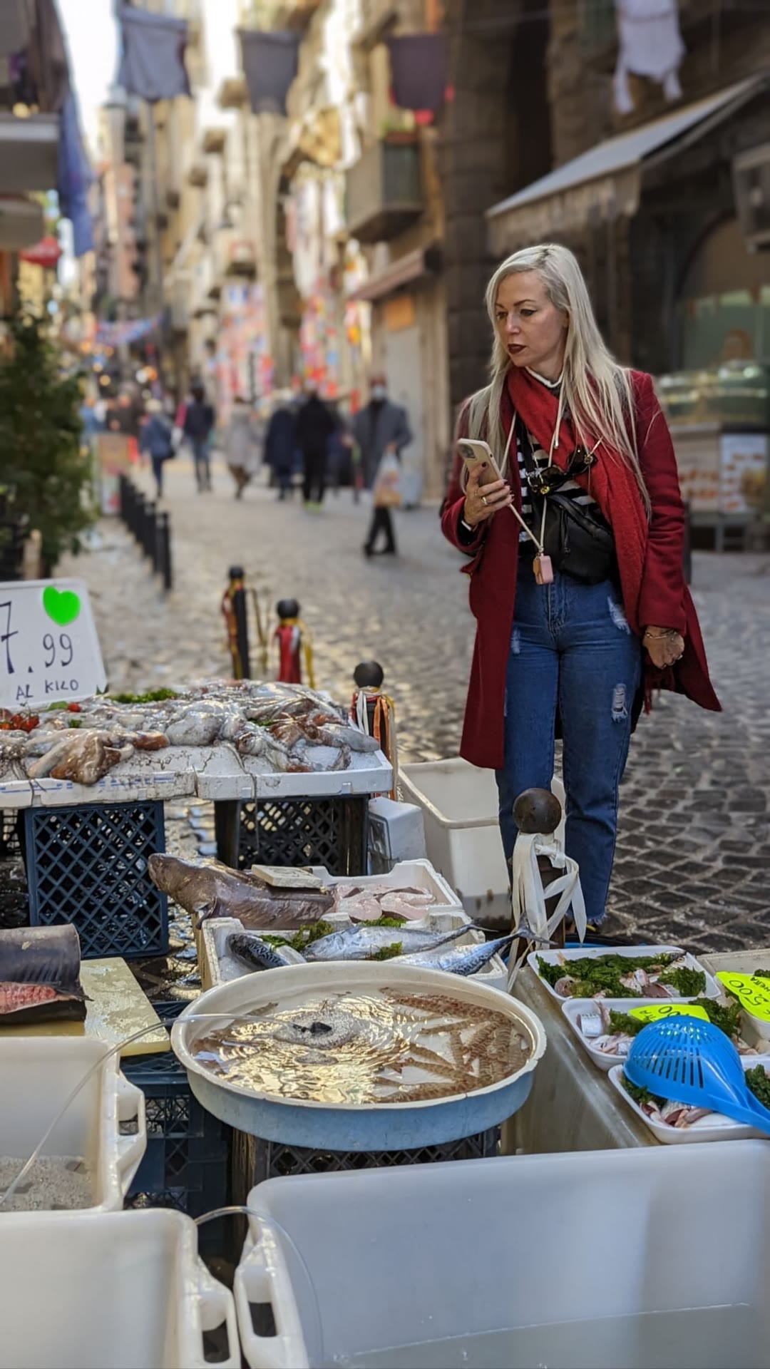 Street fish market in Naples