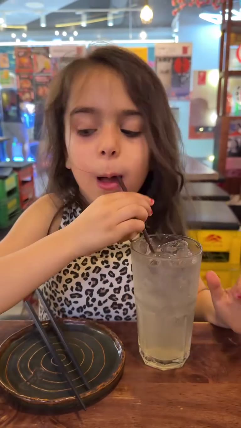 Lychee soda at a Japanese spot in Bangkok