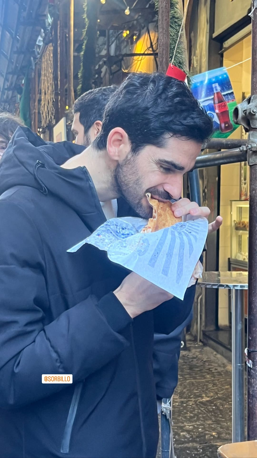 Fried pizza on the street at Sorbillo, Naples