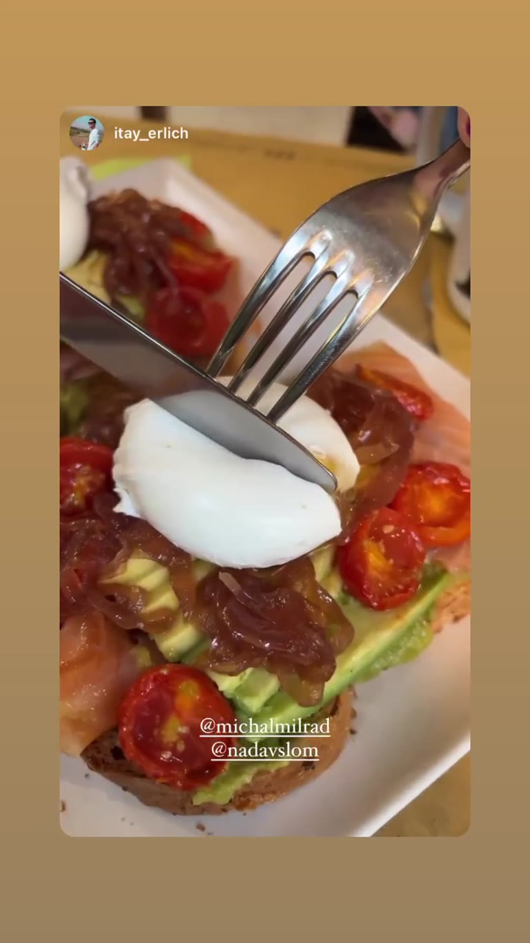 Avocado toast with poached egg in Milan
