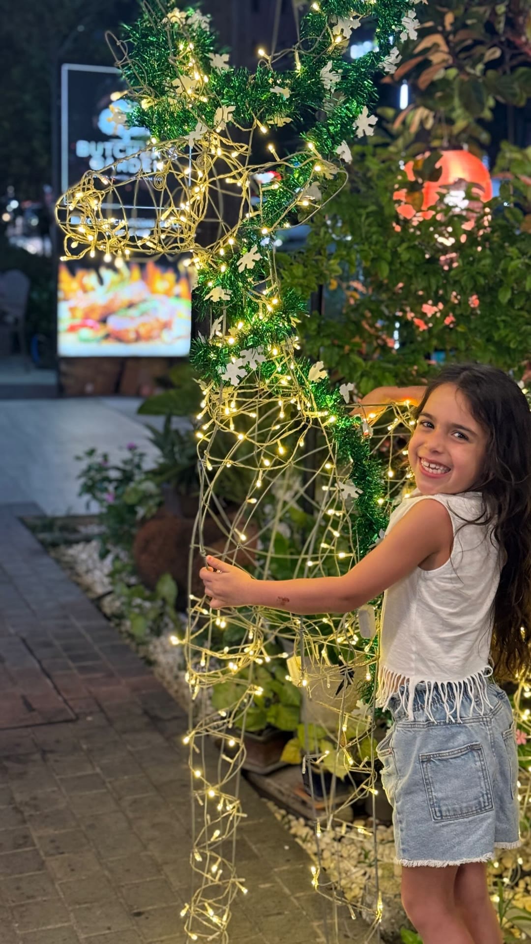 Christmas lights outside Butcher Garden, Phuket