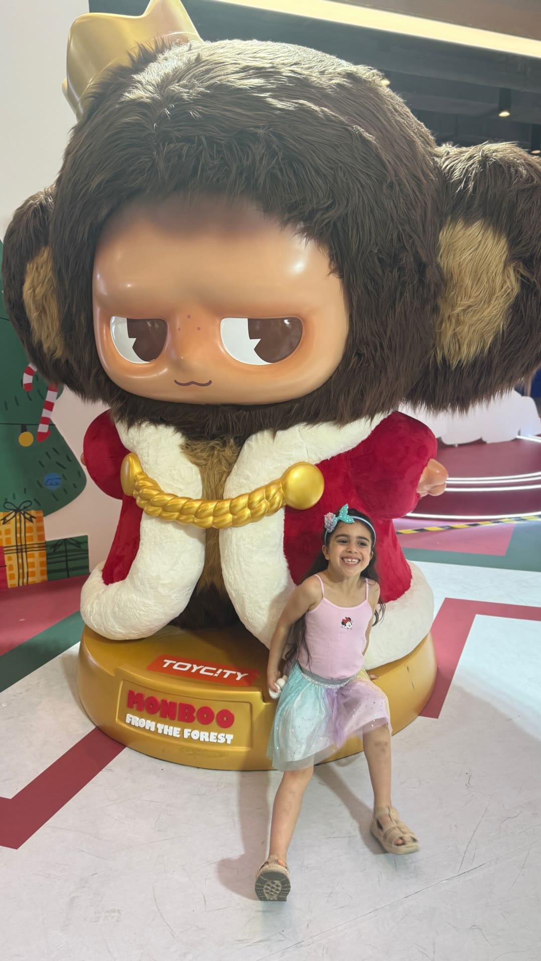 Giant Monboo Toy City statue in a Bangkok mall