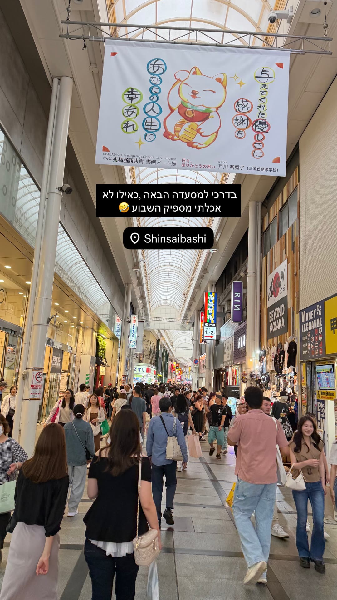 הליכה בשינסאיבאשי בדרך למסעדה הבאה