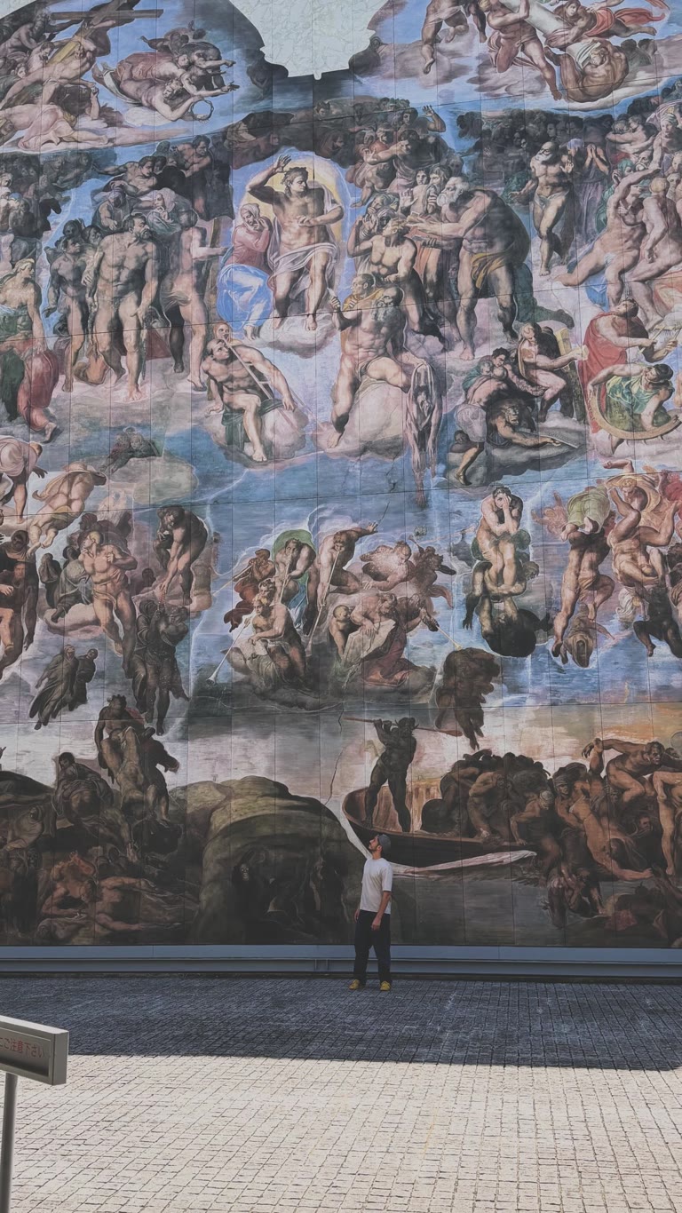 Giant Last Judgment ceramic mural in Japan