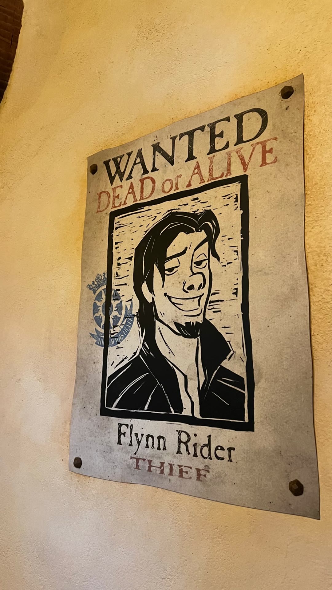 Flynn Rider wanted poster at Tokyo DisneySea