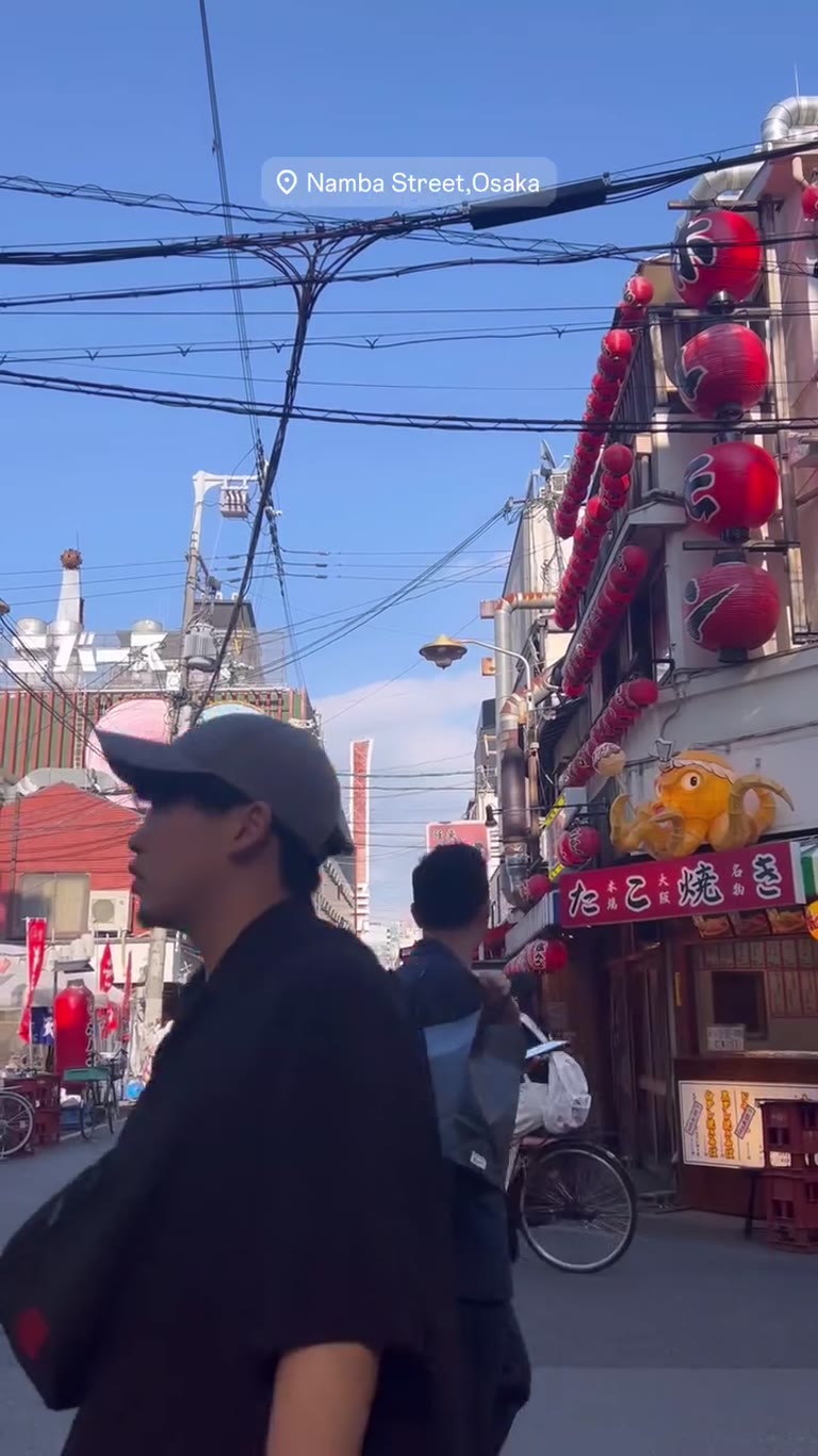 Walking Namba Street in Osaka
