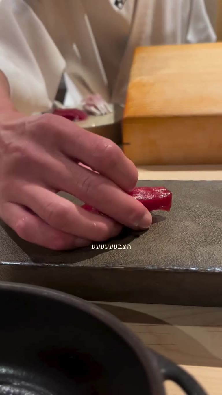 Tuna nigiri at a Tokyo sushi counter