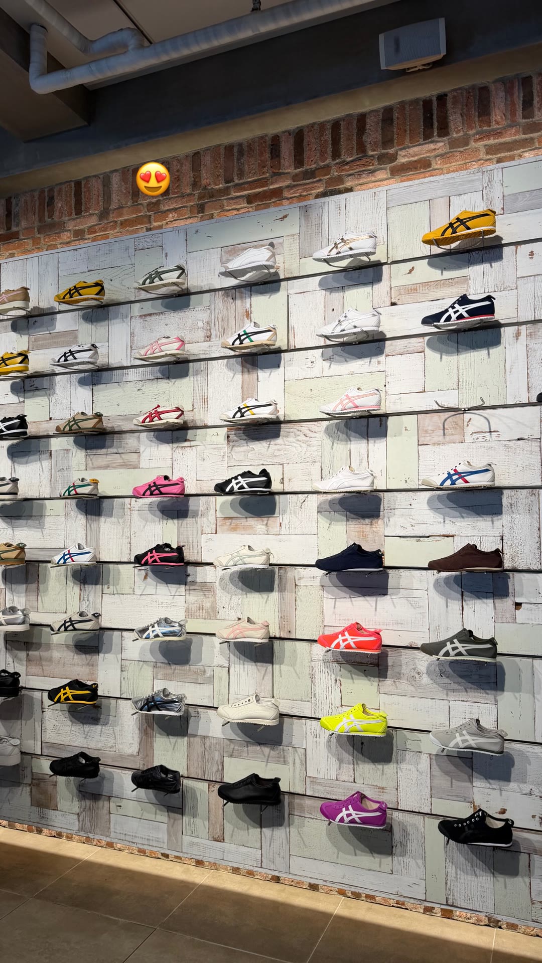 Onitsuka Tiger sneaker wall in Japan