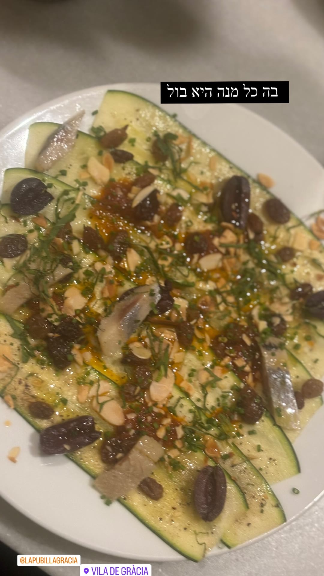 La Pubilla in Gràcia — zucchini carpaccio