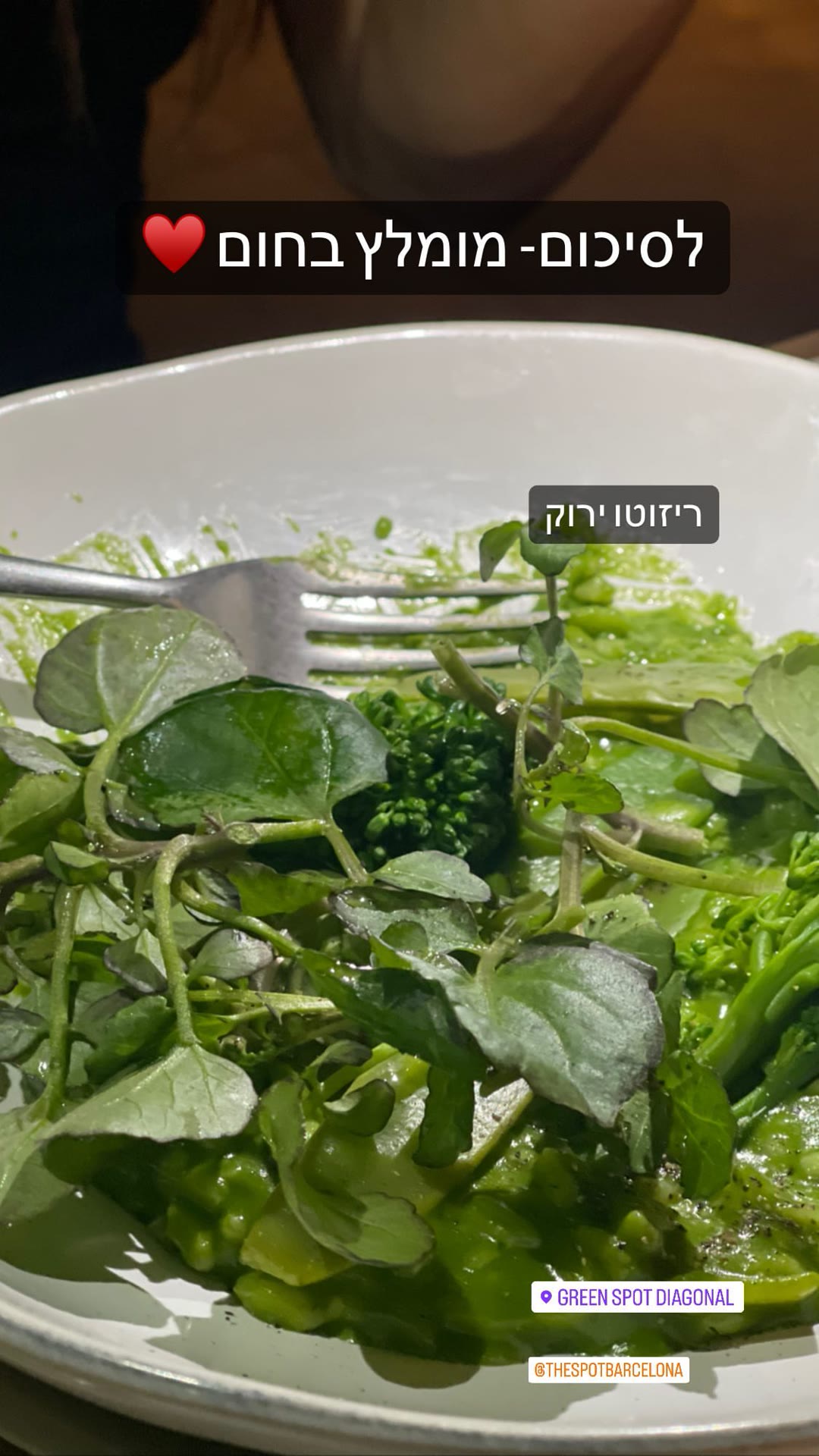 Green Spot Diagonal, Barcelona – ריזוטו ירוק
