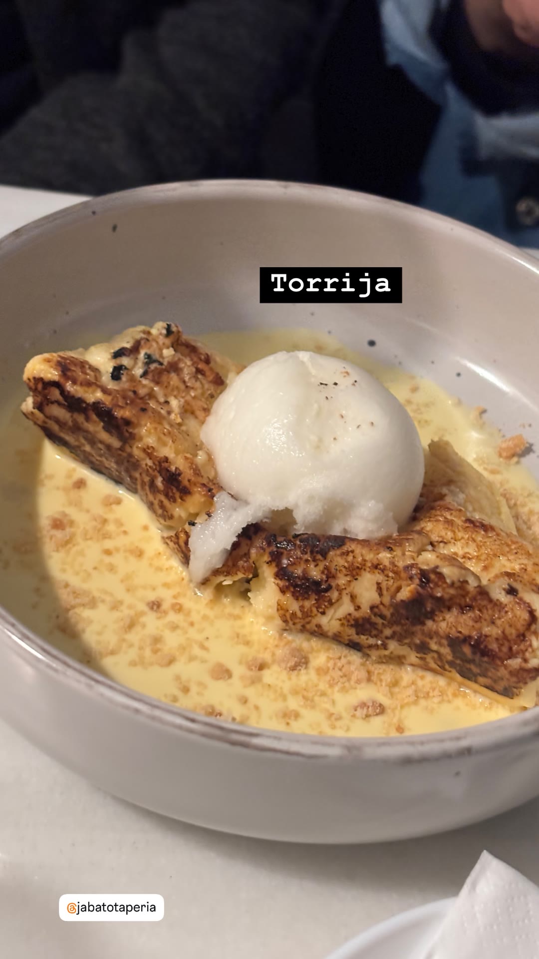 Torrija at Jabato Taperia, Barcelona