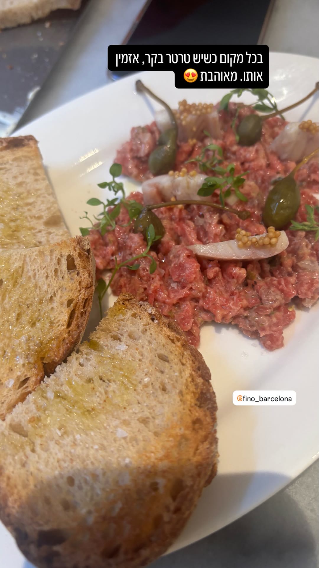 Beef tartare at Fino Bar, Barcelona