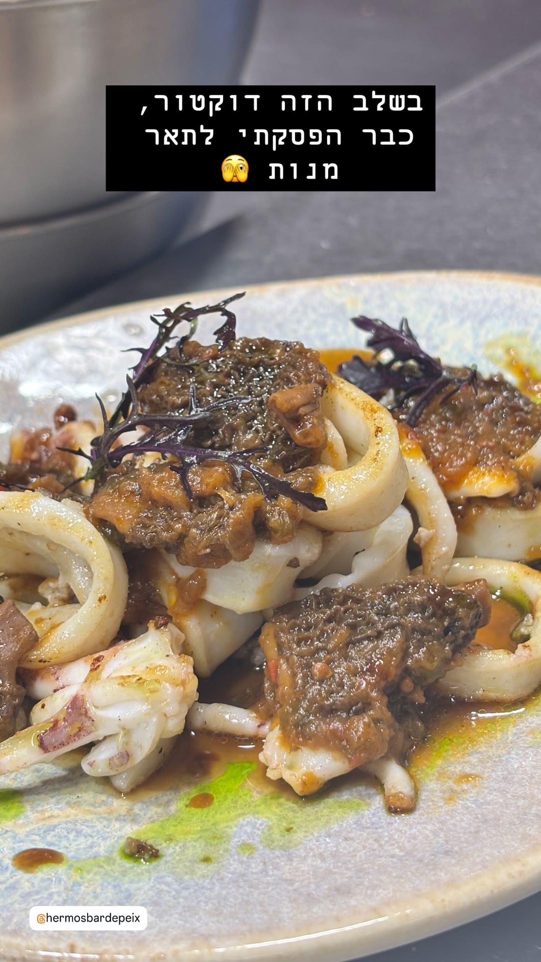 Hermós Bar de Peix: calamari plate in Barcelona