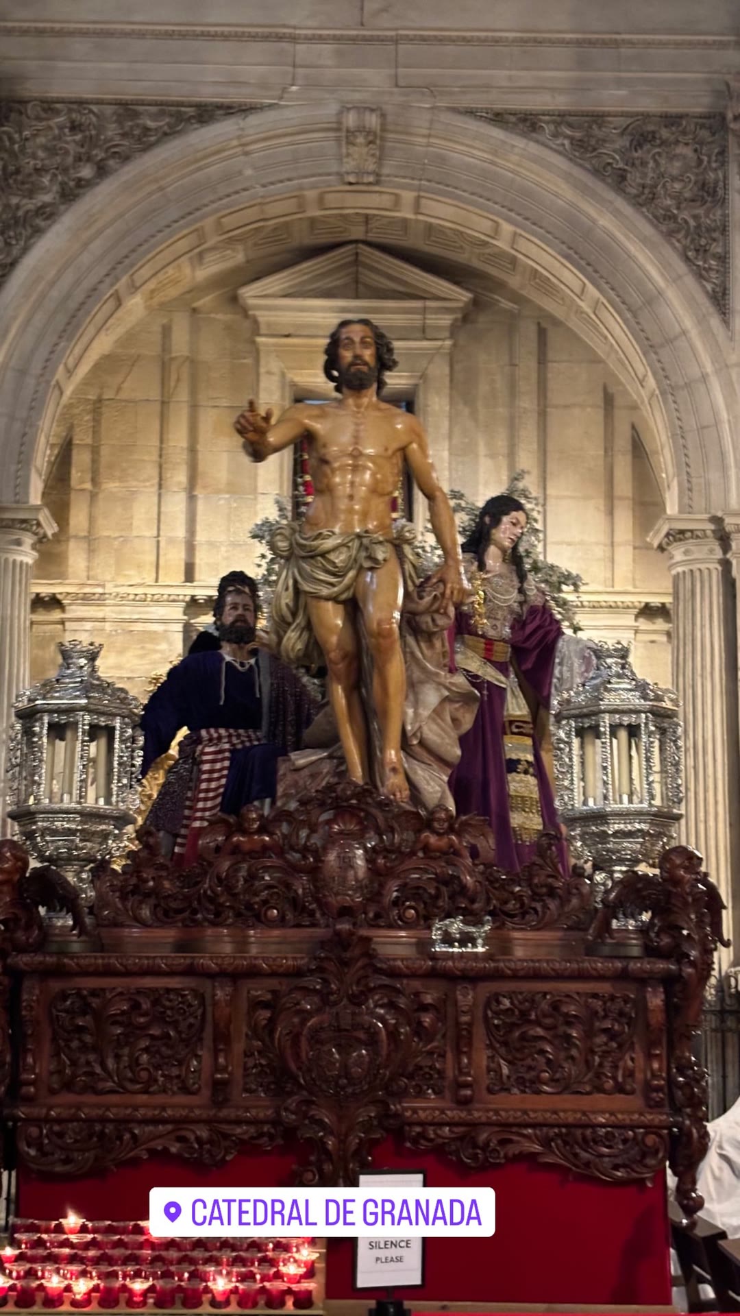 Semana Santa float inside Granada Cathedral