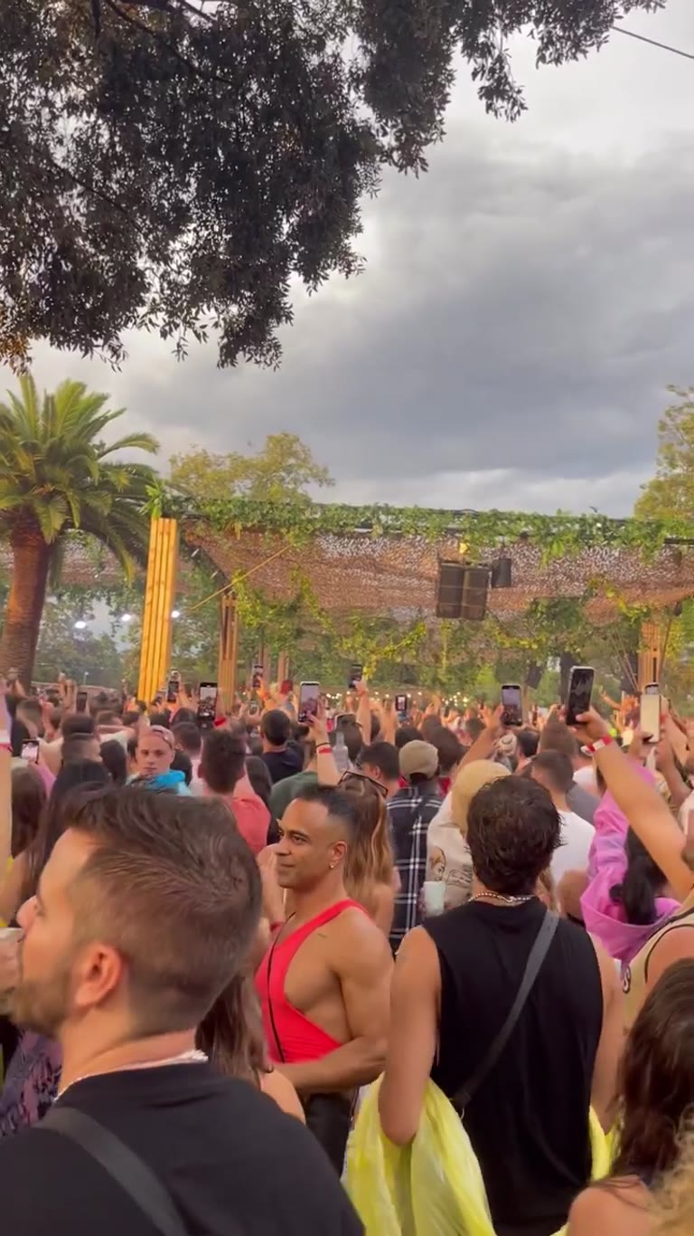 Outdoor daytime festival party in Barcelona