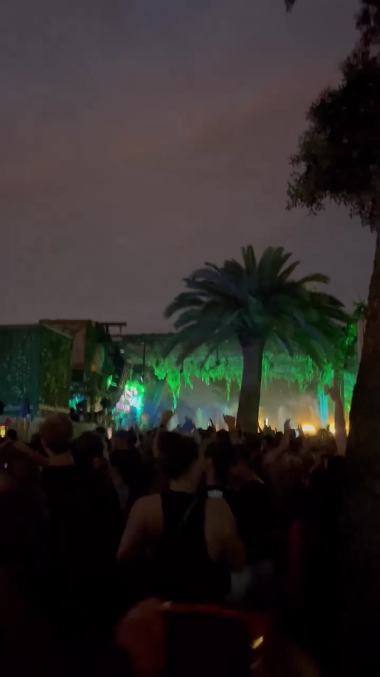 Night festival under the Montjuïc cable car